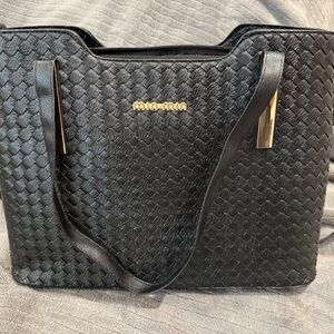 Black Woven Tote Bag